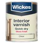 Wickes Quick Dry Interior Varnish - Clear Gloss - 750ml
