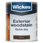 Wickes Exterior Quick Dry Woodstain - Dark Oak - 750ml