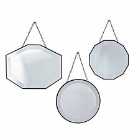 Crossland Grove Staines Set Of 3 Scatter Mirrors Silver