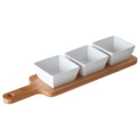 Premier Housewares White Square Dishes with Soiree Serving Board - Set of 3