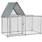 Pawhut Walk In Large 2M Galvanized Chicken Coop And Run W/ Cover