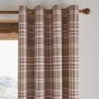 Catherine Lansfield Tweed Woven Check Natural Eyelet Curtains