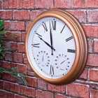St Helens Copper Effect Outdoor Clock Inc. Humidity & Temp.