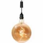 Luxform Batt Operated Glass Filament Bulb, Sphere 97151