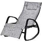 Outsunny Patio Adjust Lounge Chair w/ Footrest- Grey