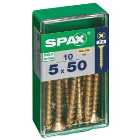 Spax Pz Countersunk Zinc Yellow Screws - 5 X 50mm Pack Of 10