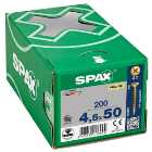 Spax Pz Countersunk Yellox Screws - 4.5x50mm Pack Of 200