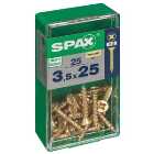 Spax Pz Countersunk Zinc Yellow Screws - 3.5 X 25mm Pack Of 25