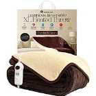 Homefront Electric Heated Throw / Over Blanket In Chocolate/Cream - Xl Family Size Reversible (130 X 200Cm)