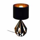 Eglo Geometric Black And Copper Vintage Table Lamp