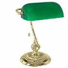 Eglo Traditional Style Gold And Green Glass Desk Lamp