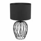Eglo Modern Table Lamp With Black Fabric Shade