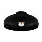 Eglo Rounded Retro-style Black Steel Ceiling Light