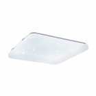 Eglo Square White Steel Wall Or Ceiling Light With Crystal Effect Square