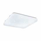 Eglo Square White Steel Wall Or Ceiling Light With Crystal Effect