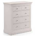 Julian Bowen Clermont 3+2 Drawer Chest Of Drawers Light Grey