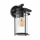 Eglo Modern Caged Exterior Wall Lamp In Black Zinc-plated Steel
