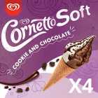 Cornetto Soft Cookie & Chocolate Ice Cream Cones 4 x 140ml