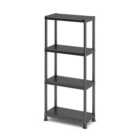 Form Links Black 4 shelf Plastic Shelving unit (H)1350mm (W)600mm