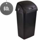 Sterling Ventures 60 Litres Premium Plastic Swing Bin For Home And Kitchen Rubbish Waste (black)