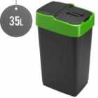 Sterling Ventures Heidrun 35L Plastic Indoor Recycling Bin With Double Swing Lid Top Colour Coded (green)