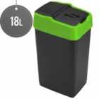 Sterling Ventures Heidrun 18L Plastic Indoor Recycling Bin With Double Swing Lid Top Colour Coded (green)