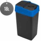 Sterling Ventures Heidrun 18L Plastic Indoor Recycling Bin With Double Swing Lid Top Colour Coded (blue)