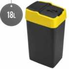 Sterling Ventures Heidrun 18L Plastic Indoor Recycling Bin With Double Swing Lid Top Colour Coded (yellow)