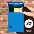 Anti Theft Post Box - Medium - Blue