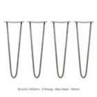 4 X Hairpin Leg - 16 - Unfinished - 2 Prong - 10M