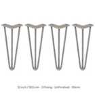 4 X Hairpin Leg - 12 - Unfinished - 3 Prong - 10M