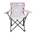 Just Be Camping Chair Grey With Pink Trim