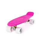 Land Surfer Cruiser Skateboard 22 Inch Pink Board Solid White Wheels