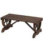 Outsunny Wooden Wheel Bench Rustic Outdoor Patio Garden Seat 2-person Loveseat