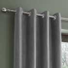 Catherine Lansfield Faux Suede Grey Eyelet Curtains
