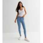 Pale Blue Mid Rise Amie Skinny Jeans
