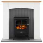 Dimplex Oakmead optiflame White & grey Ivory effect Freestanding & wall-mounted Electric LCD electric stove suite