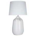 Premier Housewares Wenita Table Lamp in White Ceramic with White Fabric Shade