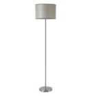 Premier Housewares Forma Floor Lamp in Chrome Effect with Grey Waffle Effect Shade