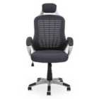 Interiors By PH Home Office Chair Dark Grey With Headrest