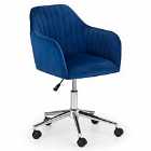Julian Bowen Kahlo Velvet Swivel Office Chair Blue/Chrome