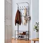 House of Home Multi Purpose Stand 18 Hooks For Clothes Shoes Hats Bags - Grey