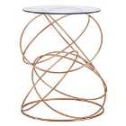 Interiors By PH Circles Table Rose Gold Frame Glass Top
