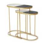 Interiors By PH Nest Of 2 Tables MarbleBrass Finish