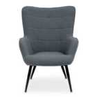 Interiors By PH Velvet Chair Grey Black Legs