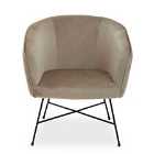 Interiors By PH Pink Velvet Chair With Black Legs