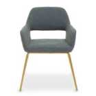 Interiors By PH Dining Chair Grey Gold Legs