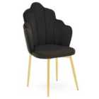 Interiors By PH Velvet Dining Chair Black Gold Legs
