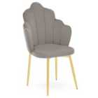 Interiors By PH Velvet Dining Chair Grey Gold Legs