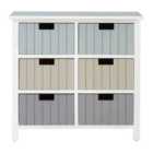Interiors By PH 6 Drawer Chest Assorted Colour Drawers White Frame
